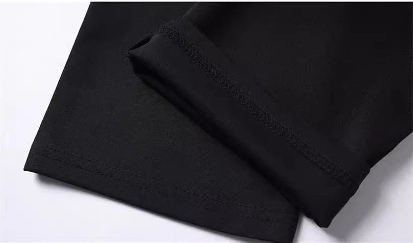 Men's 4-way stretch dress pants, black, fabric texture detail, close-up