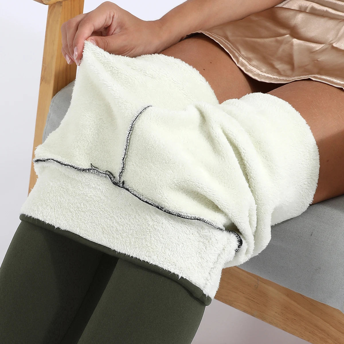 Women's Velvet Winter Leggings - High Waist Thick Warm Pants