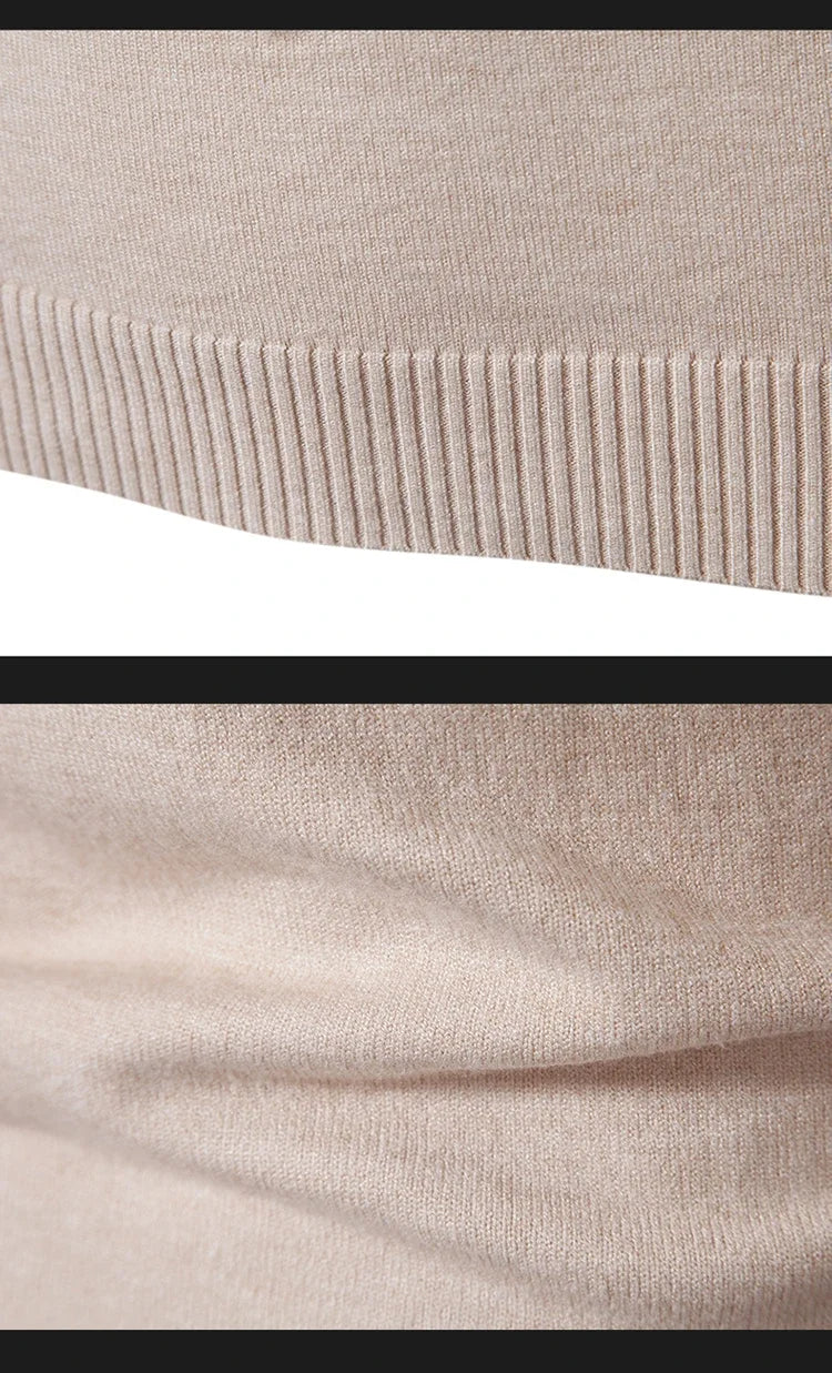 Men's Mock Neck Sweater - Warm Oversized Knit for Autumn-Winter