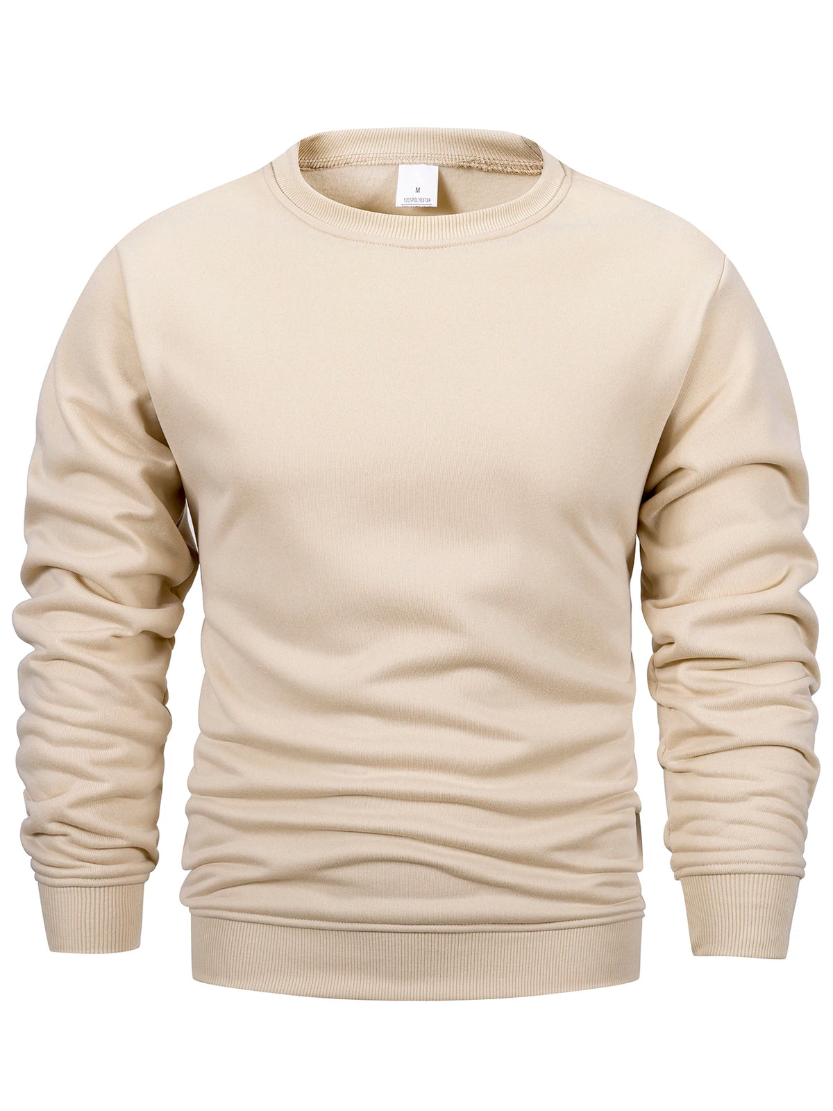 Sweat-shirt à col rond pour homme, couleur beige, vue de face