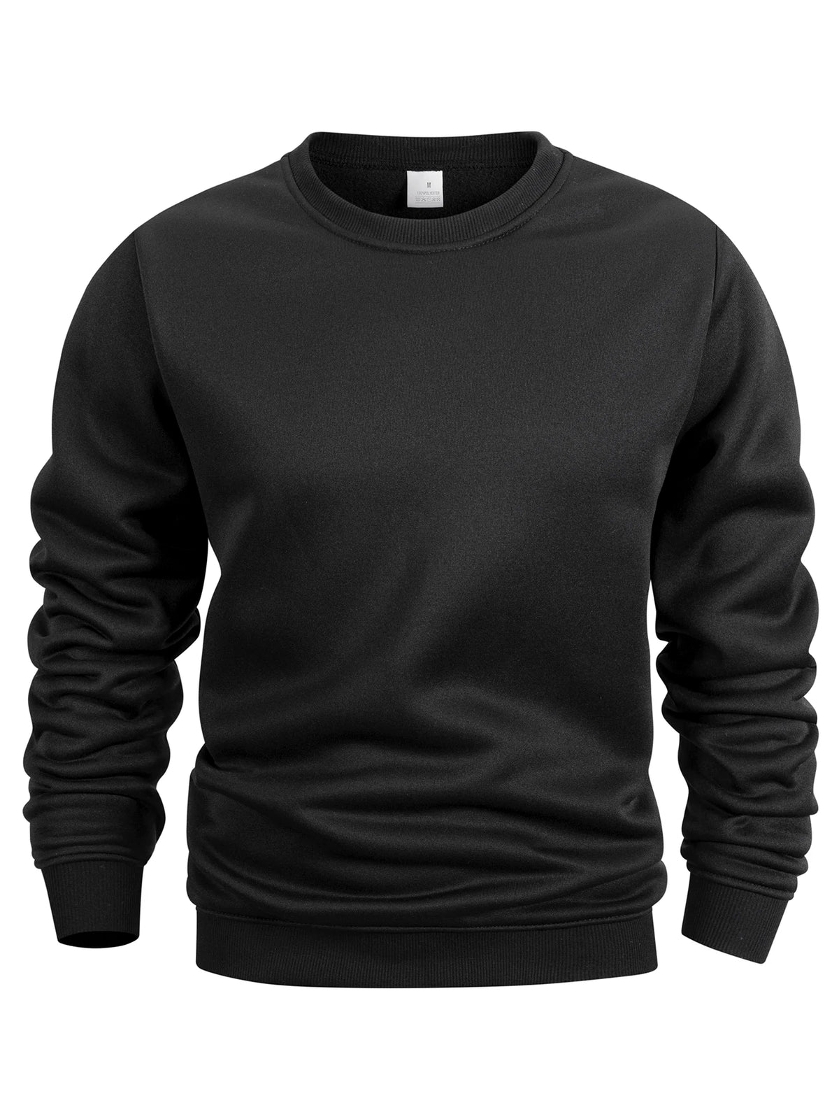 Sweat-shirt à col rond pour homme, couleur noir, vue de face