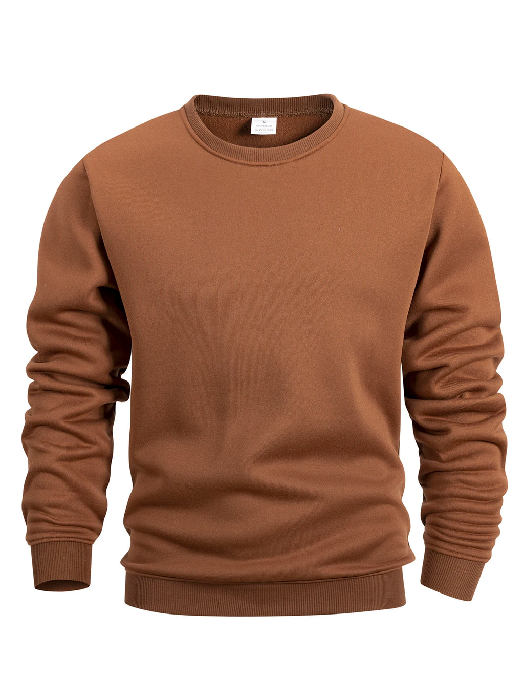 Sweat-shirt à col rond pour homme, couleur marron, vue de face
