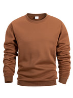 Sweat-shirt à col rond pour homme, couleur marron, vue de face