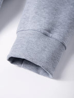 Sweat-shirt à col rond pour homme, couleur gris clair, détail des poignets côtelés