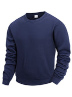 Sweat-shirt à col rond pour homme, couleur bleu marine, vue de face en oblique