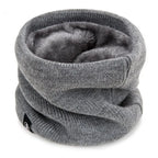 Tour de cou homme en maille doublé polaire gris