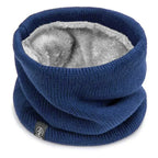 Tour de cou homme en maille doublé polaire bleu marine