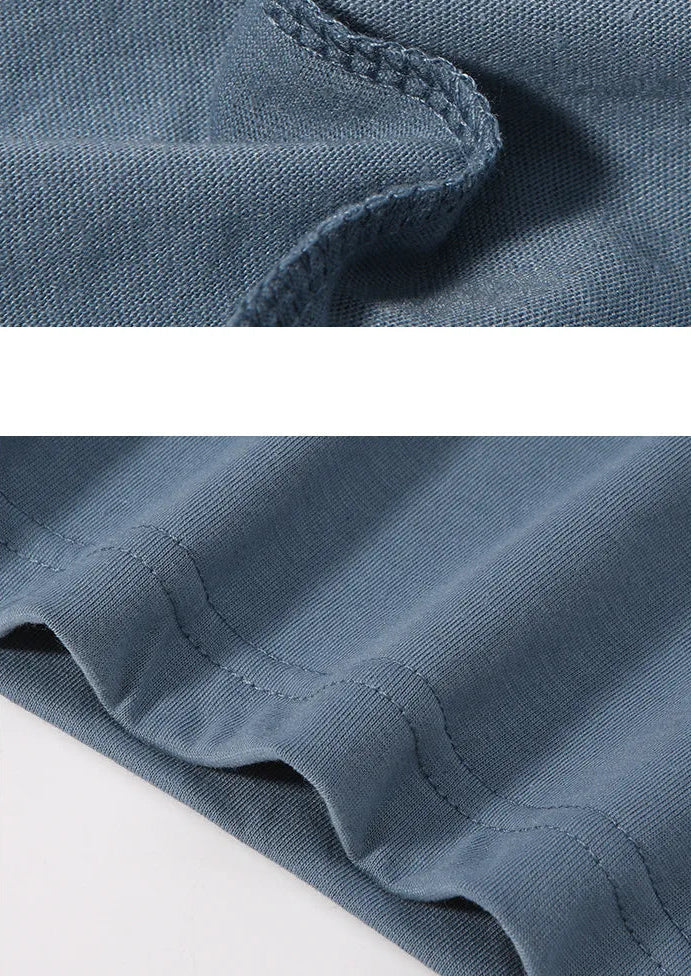 Detailansicht der Saumnaht des Langarm-T-Shirts