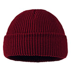 Bonnet docker homme en maille bordeaux à revers