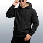 Men's Sherpa Lined Hooded Jacket - Black