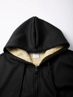 Men's Sherpa Lined Hooded Jacket - sherpa lined hood detail