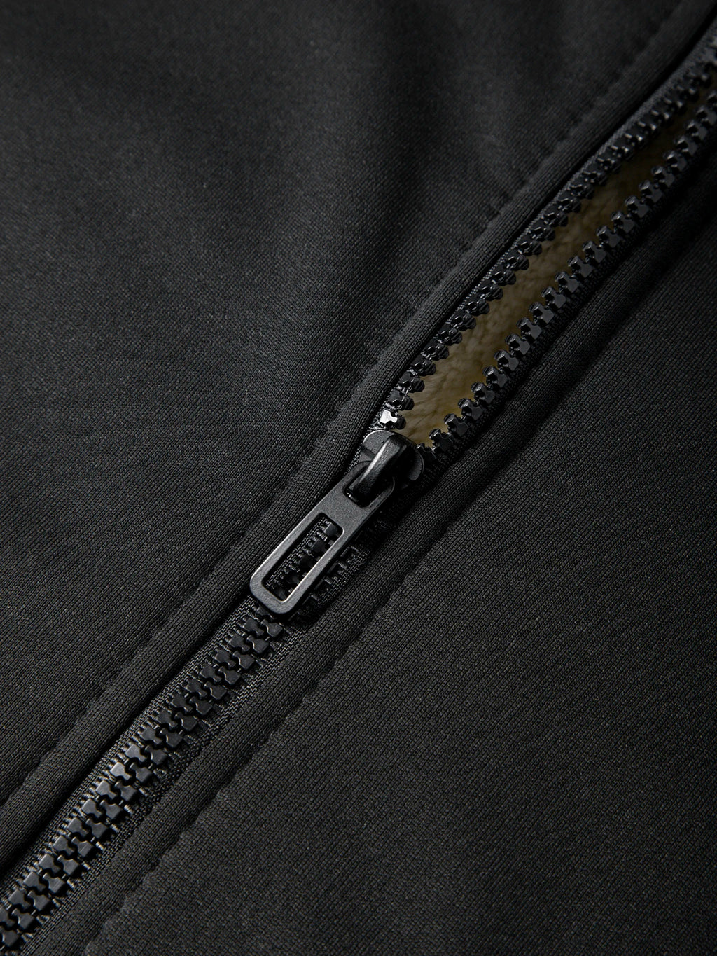 Men's Sherpa Lined Hooded Jacket - full zip detail