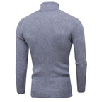 Herren-Rollkragenpullover in Dunkelgrau, Rückansicht