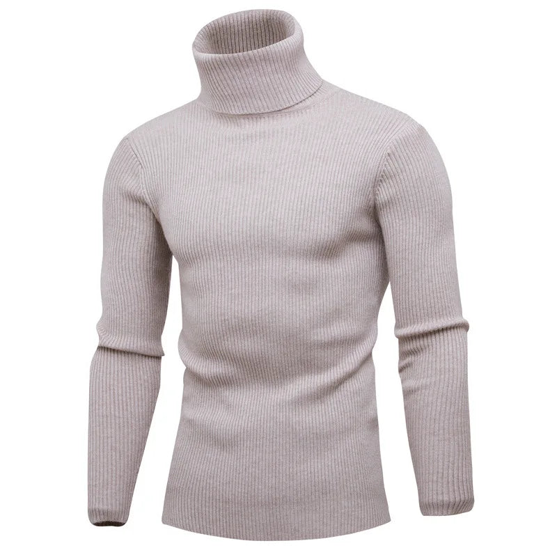 Herren-Rollkragenpullover in Khaki