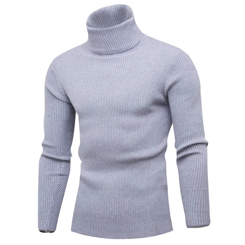 Herren-Rollkragenpullover in Hellgrau