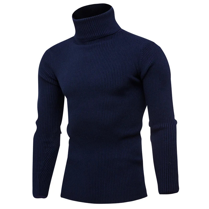 Herren-Rollkragenpullover in Marineblau