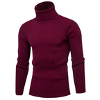 Herren-Rollkragenpullover in Weinrot