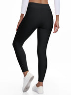Legging femme doublé polaire, noir, vue de dos montrant la coupe ajustée